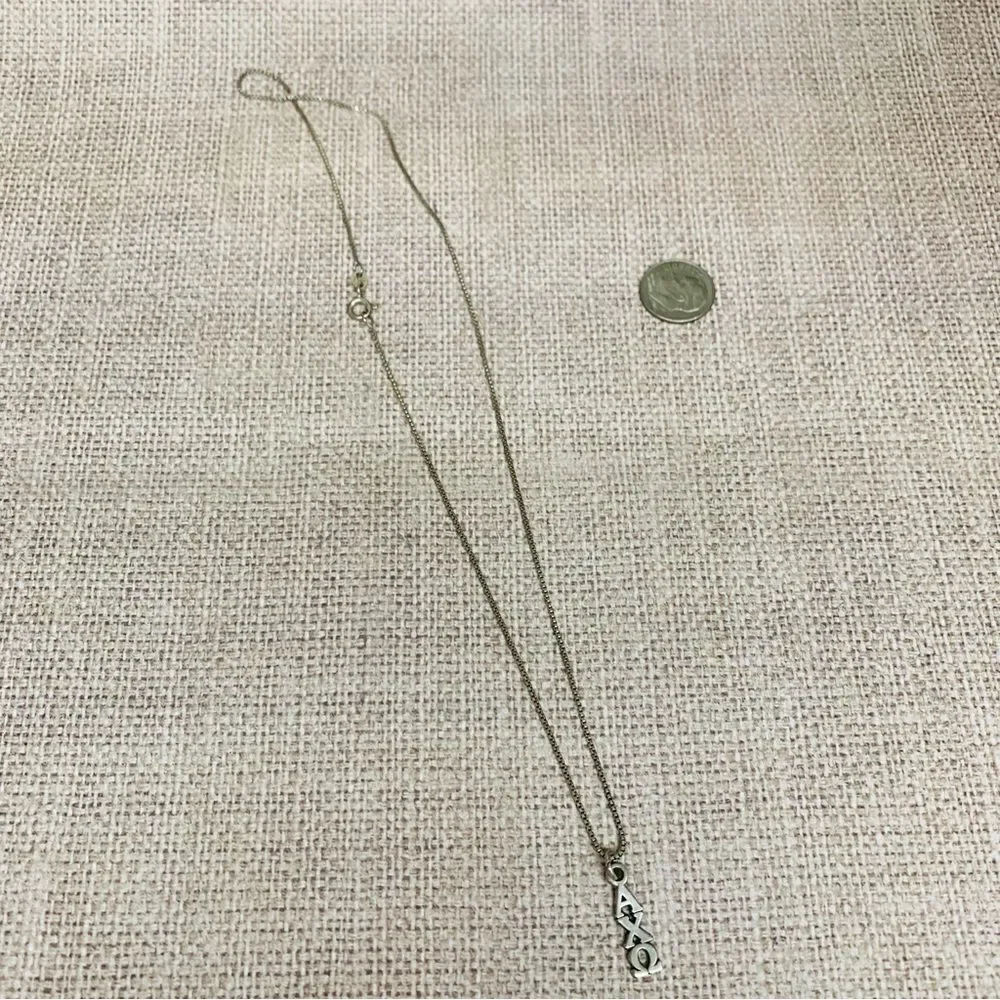 Alpha Chi Omega Sterling Silver Necklace‎